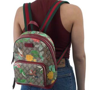 💎✨BEAUTIFUL✨💎 GUCCI Coated Canvas Bee GG Silver Buckle Backpack